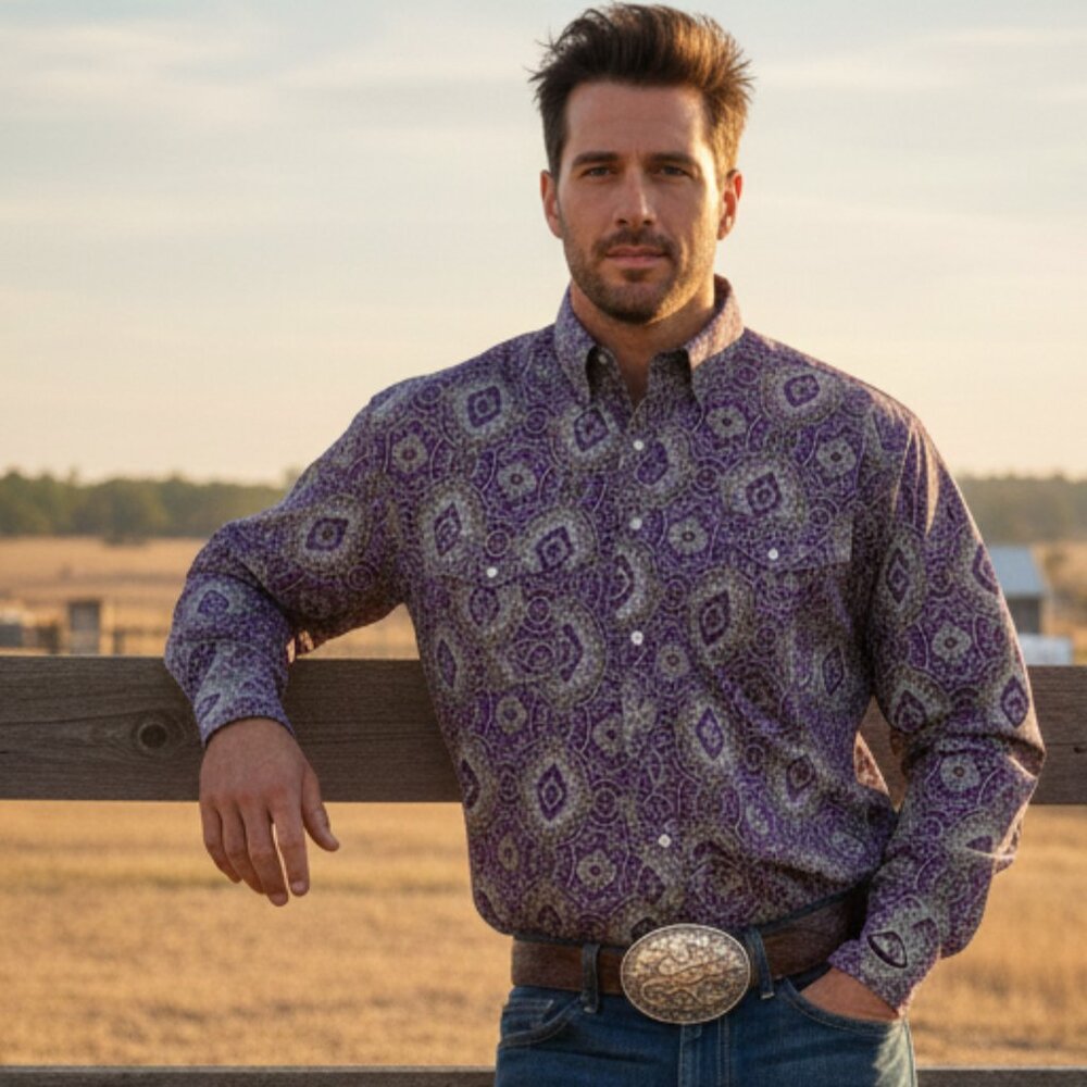 CINCH men's shirt western cotton cowboy - XL